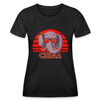 Chine - T-shirt sport Femme - noir - Devant - AI Model Female 172 light (172cm)