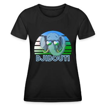 Djibouti - T-shirt sport Femme - noir - Devant - AI Model Female 172 light (172cm)