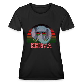 Kenia - Frauen Funktions-T-Shirt - Schwarz - Vorne - AI Model Female 172 light (172cm)