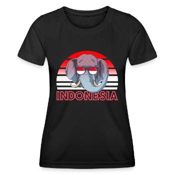 Indonésie - T-shirt sport Femme - noir - Devant - AI Model Female 172 light (172cm)
