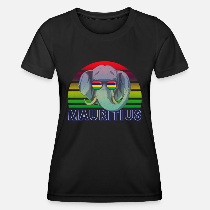 Mauritius - Frauen Funktions-T-Shirt - Schwarz