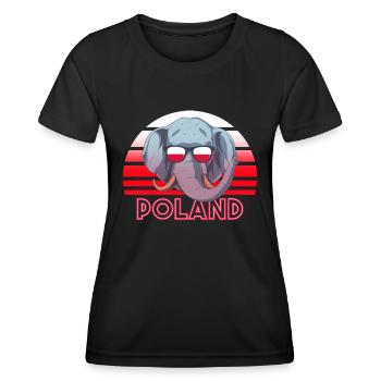 Polen - Frauen Funktions-T-Shirt - Schwarz - Vorne - AI Model Female 172 light (172cm)