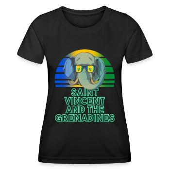 St. Vincent und die Grenadinen - Frauen Funktions-T-Shirt - Schwarz - Vorne - AI Model Female 172 light (172cm)
