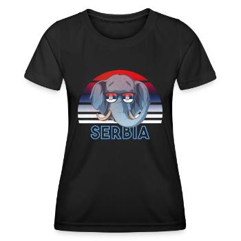 Serbien - Frauen Funktions-T-Shirt - Schwarz - Vorne - AI Model Female 172 light (172cm)