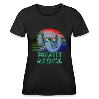 South Africa - Women's Functional T-Shirt - black - Front - AI Model Female 172 light (172cm)