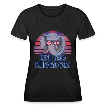 Royaume-Uni - T-shirt sport Femme - noir - Devant - AI Model Female 172 light (172cm)