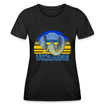Ukraine - Frauen Funktions-T-Shirt - Schwarz - Vorne - AI Model Female 172 light (172cm)
