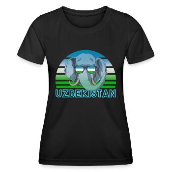 Usbekistan - Frauen Funktions-T-Shirt - Schwarz - Vorne - AI Model Female 172 light (172cm)
