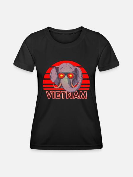 Vietnam - Frauen Funktions-T-Shirt - Schwarz