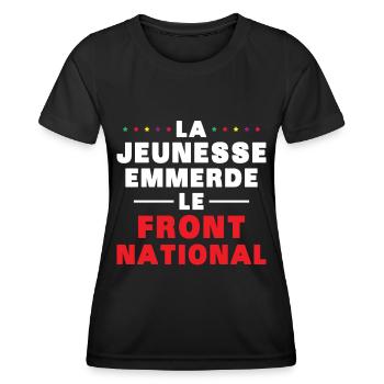 Fuck the National Front - Women's Functional T-Shirt - black - Front - AI Model Female 172 light (172cm)