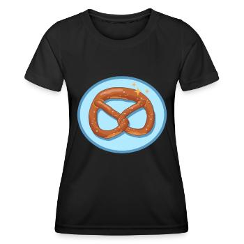 Bretzel Bretzels Cadeau d’amoureux des bretzels - T-shirt sport Femme - noir - Devant - AI Model Female 172 light (172cm)