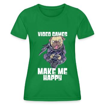 Gaming Dog - Women's Functional T-Shirt - kelly green - Front - AI Model Female 172 dark (172cm)