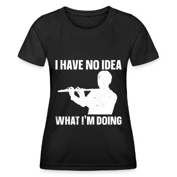 Flöte - Frauen Funktions-T-Shirt - Schwarz - Vorne - AI Model Female 172 light (172cm)