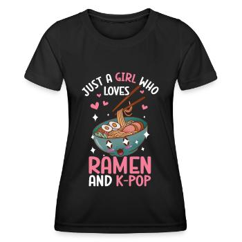 Ramen K-Pop - Women's Functional T-Shirt - black - Front - AI Model Female 172 light (172cm)