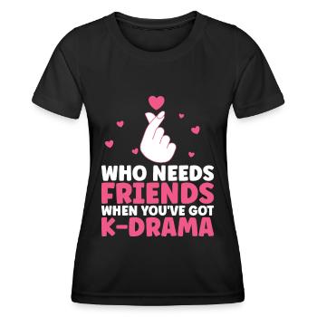 K-Drama - Women's Functional T-Shirt - black - Front - AI Model Female 172 light (172cm)