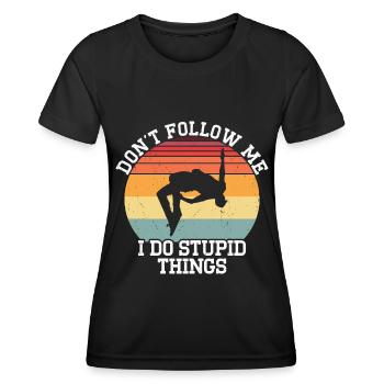 Parkour - Frauen Funktions-T-Shirt - Schwarz - Vorne - AI Model Female 172 light (172cm)