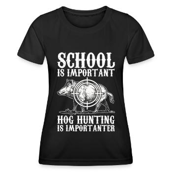 Schweinejagd Jäger Schweinejagd - Frauen Funktions-T-Shirt - Schwarz - Vorne - AI Model Female 172 light (172cm)
