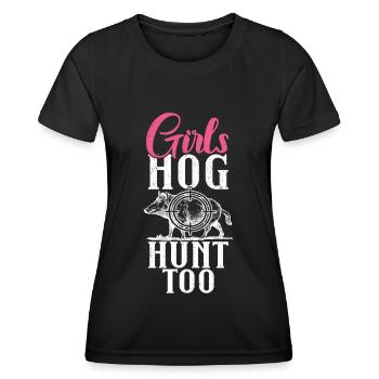 Schweinejagd Jäger Schweinejagd - Frauen Funktions-T-Shirt - Schwarz - Vorne - AI Model Female 172 light (172cm)