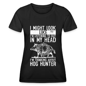 Schweinejagd Jäger Schweinejagd - Frauen Funktions-T-Shirt - Schwarz - Vorne - AI Model Female 172 light (172cm)