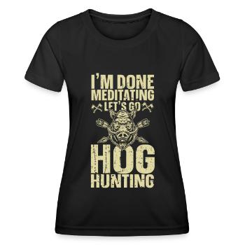 Schweinejagd Jäger Schweinejagd - Frauen Funktions-T-Shirt - Schwarz - Vorne - AI Model Female 172 light (172cm)