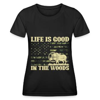 Schweinejagd Jäger Schweinejagd - Frauen Funktions-T-Shirt - Schwarz - Vorne - AI Model Female 172 light (172cm)