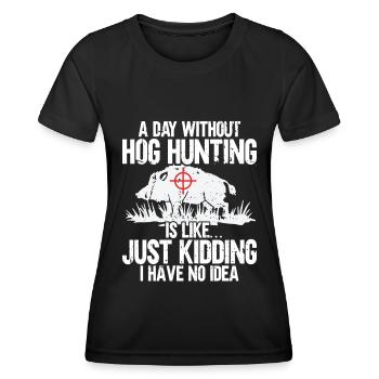Schweinejagd Jäger Schweinejagd - Frauen Funktions-T-Shirt - Schwarz - Vorne - AI Model Female 172 light (172cm)