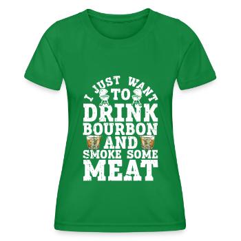 Bourbon-Smoker-Grillwhisky - Frauen Funktions-T-Shirt - Kelly Green - Vorne - AI Model Female 172 dark (172cm)