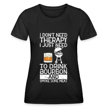 Bourbon-Smoker-Grillwhisky - Frauen Funktions-T-Shirt - Schwarz - Vorne - AI Model Female 172 light (172cm)