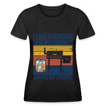 Bourbon-Smoker-Grillwhisky - Frauen Funktions-T-Shirt - Schwarz - Vorne - AI Model Female 172 light (172cm)