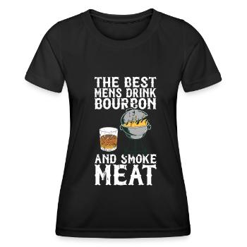 Bourbon-Smoker-Grillwhisky - Frauen Funktions-T-Shirt - Schwarz - Vorne - AI Model Female 172 light (172cm)