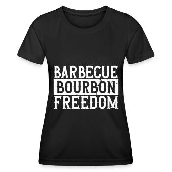 Bourbon-Smoker-Grillwhisky - Frauen Funktions-T-Shirt - Schwarz - Vorne - AI Model Female 172 light (172cm)