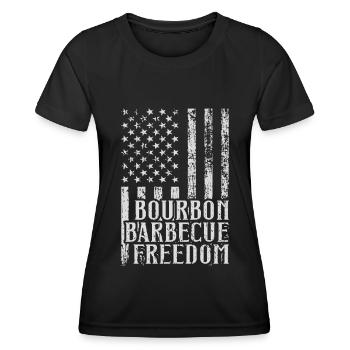Bourbon-Smoker-Grillwhisky - Frauen Funktions-T-Shirt - Schwarz - Vorne - AI Model Female 172 light (172cm)