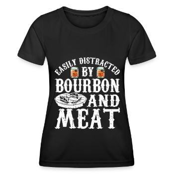 Bourbon-Smoker-Grillwhisky - Frauen Funktions-T-Shirt - Schwarz - Vorne - AI Model Female 172 light (172cm)
