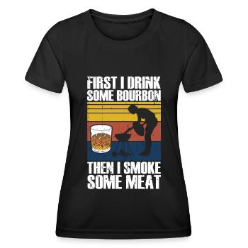 Bourbon-Smoker-Grillwhisky - Frauen Funktions-T-Shirt - Schwarz - Vorne - AI Model Female 172 light (172cm)