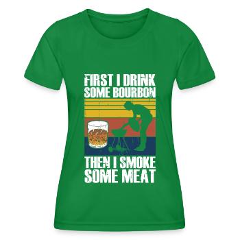 Bourbon-Smoker-Grillwhisky - Frauen Funktions-T-Shirt - Kelly Green - Vorne - AI Model Female 172 dark (172cm)