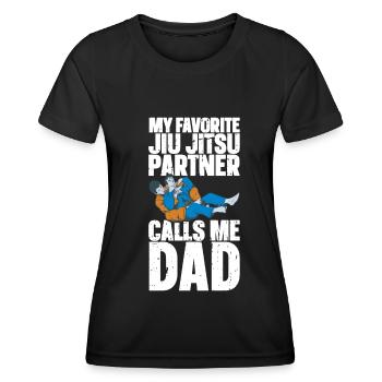 Jiu Jitsu Dad Gi Jiu - Frauen Funktions-T-Shirt - Schwarz - Vorne - AI Model Female 172 light (172cm)