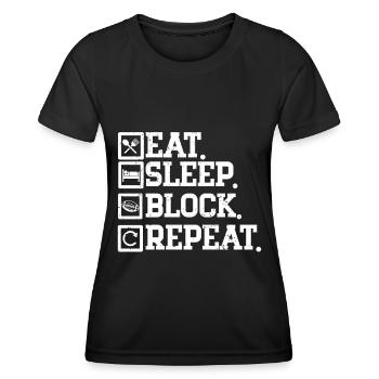 Lineman Football Player Offensive Defensive - Frauen Funktions-T-Shirt - Schwarz - Vorne - AI Model Female 172 light (172cm)
