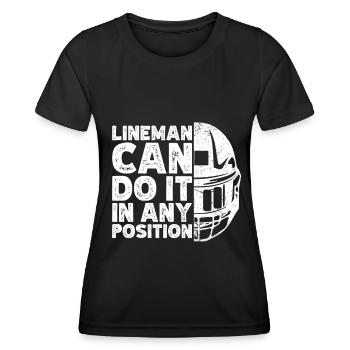 Lineman Football Player Offensive Defensive - Frauen Funktions-T-Shirt - Schwarz - Vorne - AI Model Female 172 light (172cm)