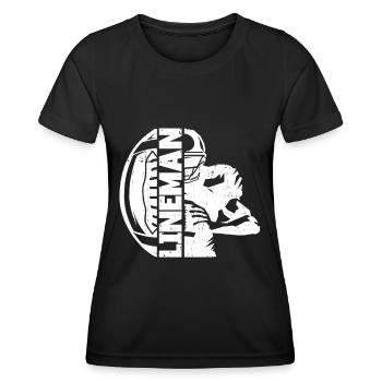 Lineman Football Player Offensive Defensive - Frauen Funktions-T-Shirt - Schwarz - Vorne - AI Model Female 172 light (172cm)