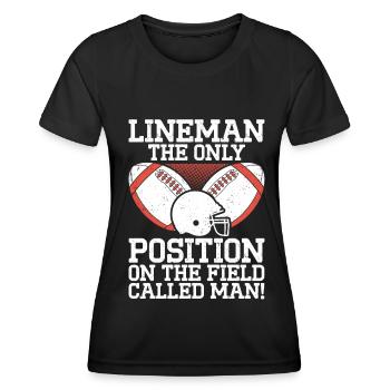 Lineman Football Player Offensive Defensive - Frauen Funktions-T-Shirt - Schwarz - Vorne - AI Model Female 172 light (172cm)