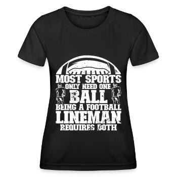 Lineman Football Player Offensive Defensive - Frauen Funktions-T-Shirt - Schwarz - Vorne - AI Model Female 172 light (172cm)