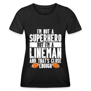Lineman Football Player Offensive Defensive - Frauen Funktions-T-Shirt - Schwarz - Vorne - AI Model Female 172 light (172cm)