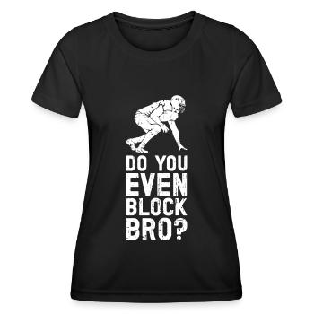 Lineman Football Player Offensive Defensive - Frauen Funktions-T-Shirt - Schwarz - Vorne - AI Model Female 172 light (172cm)