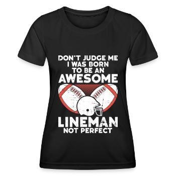 Lineman Football Player Offensive Defensive - Frauen Funktions-T-Shirt - Schwarz - Vorne - AI Model Female 172 light (172cm)