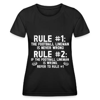 Lineman Football Player Offensive Defensive - Frauen Funktions-T-Shirt - Schwarz - Vorne - AI Model Female 172 light (172cm)