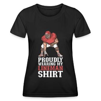Lineman Football Player Offensive Defensive - Frauen Funktions-T-Shirt - Schwarz - Vorne - AI Model Female 172 light (172cm)