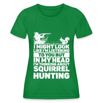 Chasse à l’écureuil - T-shirt sport Femme - vert - Devant - AI Model Female 172 dark (172cm)