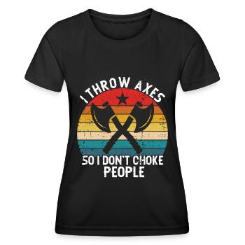 Axe Throw Axe Throwing Game - Women's Functional T-Shirt - black - Front - AI Model Female 172 light (172cm)