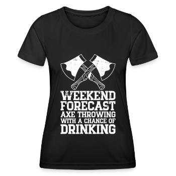 Axe Throw Axe Throwing Game - Women's Functional T-Shirt - black - Front - AI Model Female 172 light (172cm)