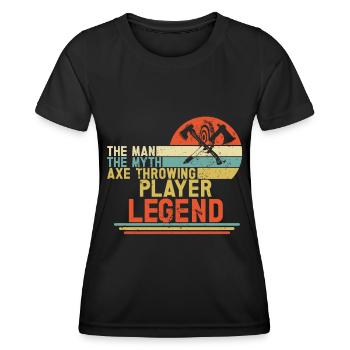 Axe Throw Axe Throwing Game - Women's Functional T-Shirt - black - Front - AI Model Female 172 light (172cm)